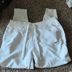 Nike White Casual Shorts with Black Logo